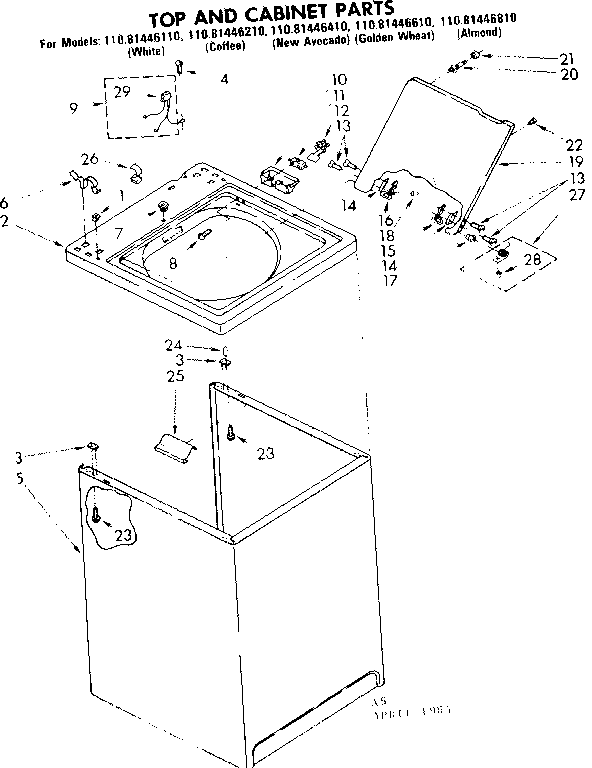 Top and cabinet parts
