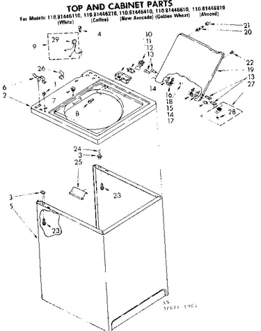 Top and cabinet parts