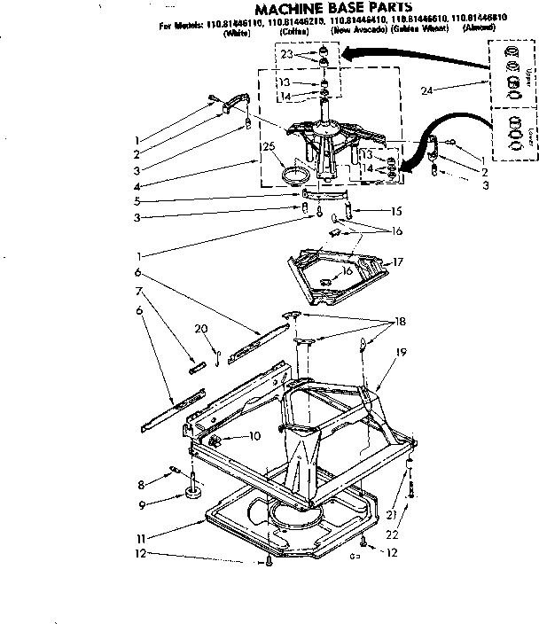 Machine base parts
