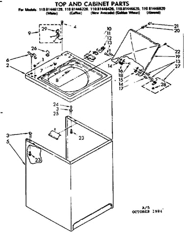 Top and cabinet parts