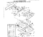 Kenmore 11081475200 top and console parts diagram
