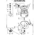 Kenmore 11081475400 tub and basket parts diagram