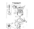 Kenmore 11081475300 tub and basket parts diagram