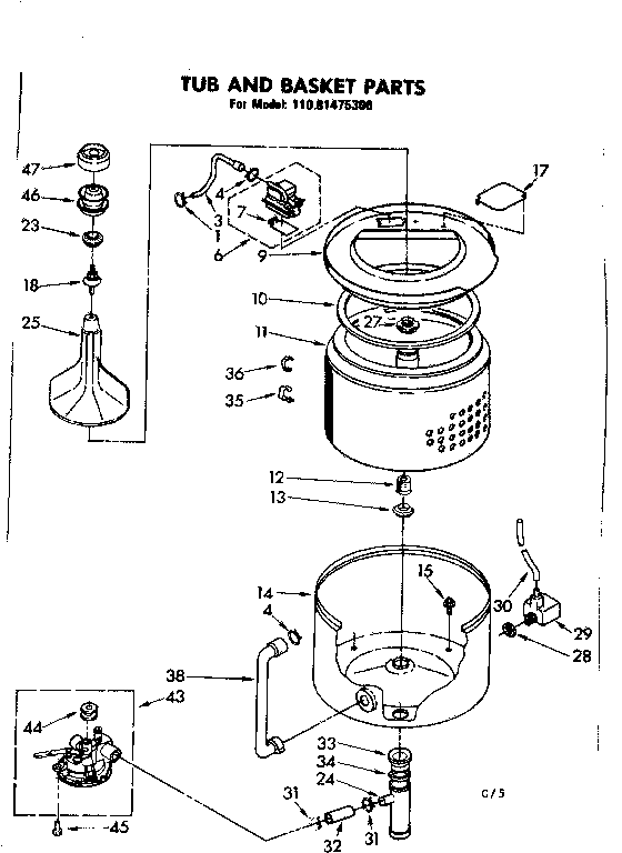 Tub and basket parts