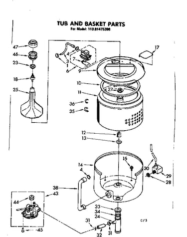 Tub and basket parts