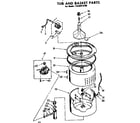 Kenmore 11082015100 tub and basket parts diagram