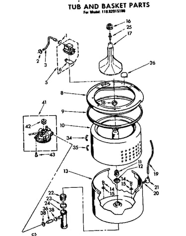 Tub and basket parts