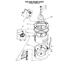 Kenmore 11082015110 tub and basket parts diagram