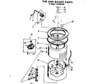 Kenmore 11082020100 tub and basket parts diagram