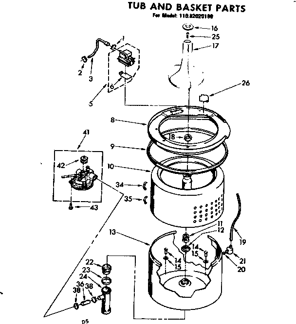 Tub and basket parts