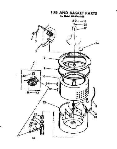 Tub and basket parts