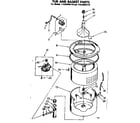 Kenmore 11083045110 tub and basket parts diagram