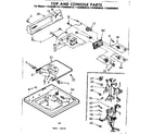 Kenmore 11082050110 top and console parts diagram