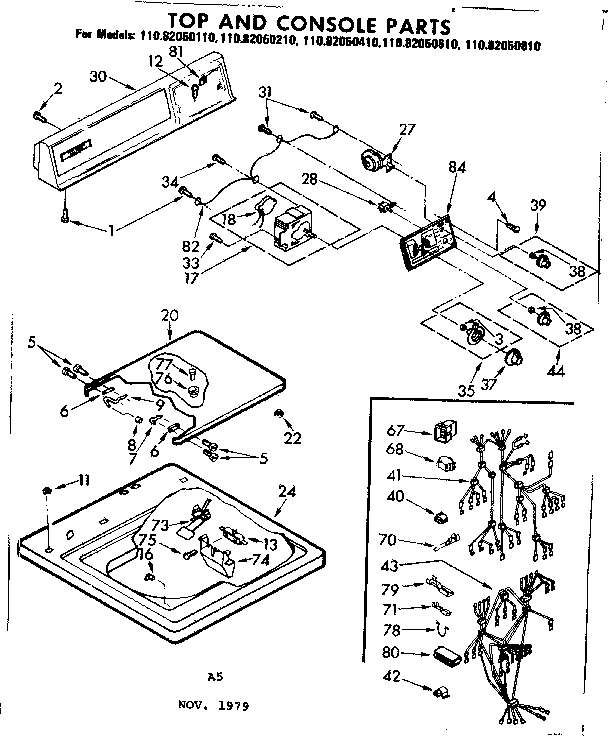 Top and console parts