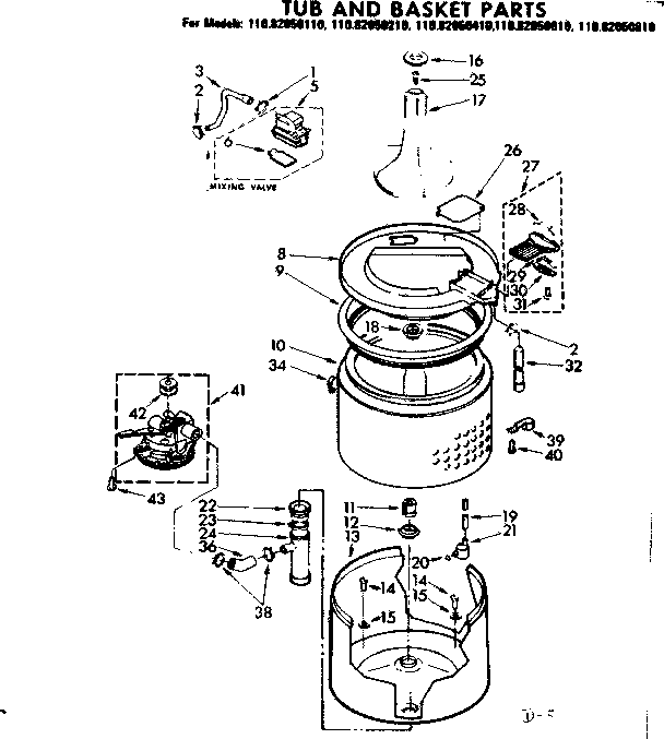 Tub and basket parts