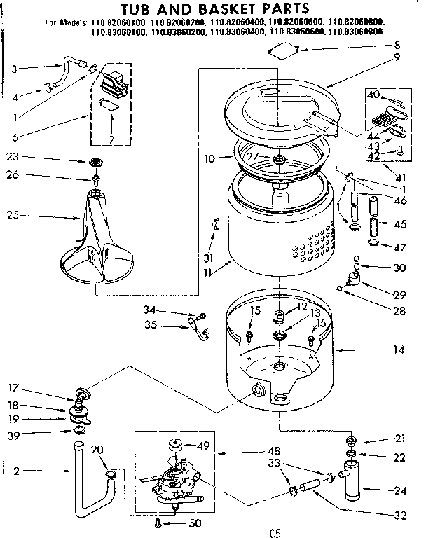 TUB AND BASKET PARTS