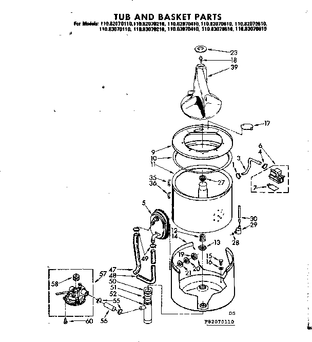 TUB AND BASKET PARTS