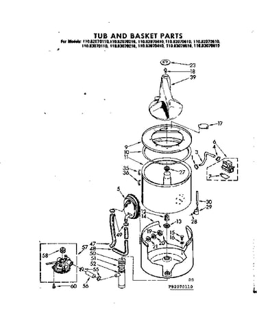 Tub and basket parts