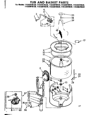 Tub and basket parts