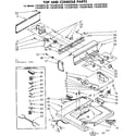 Kenmore 11082074630 top and console parts diagram