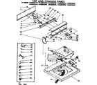 Kenmore 11083075210 top and console parts diagram
