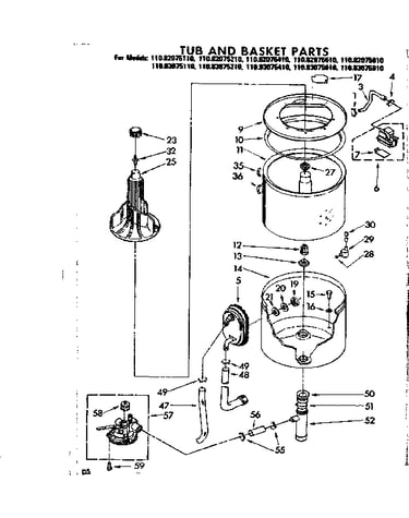 Tub and basket parts