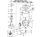 Kenmore 11082080400 tub and basket parts diagram