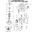Kenmore 11083081400 tub and basket parts diagram