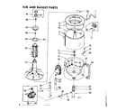 Kenmore 11082082200 tub and basket parts diagram