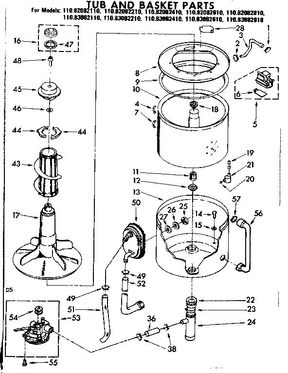 TUB AND BASKET PARTS