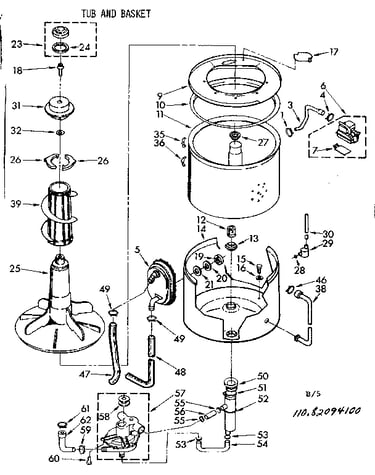 Tub and basket parts