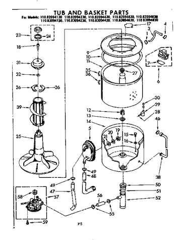 Tub and basket parts