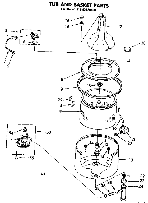 Tub and basket parts