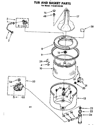 Tub and basket parts