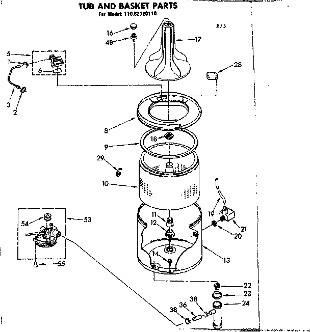 Tub and basket parts