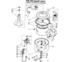 Kenmore 11082150100 tub and basket parts diagram