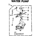 Kenmore 11082150110 water pump diagram