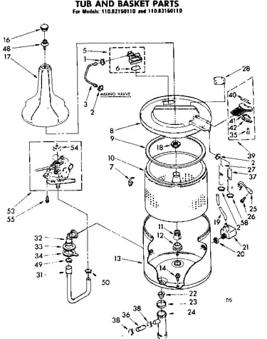 Tub and basket parts