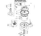 Kenmore 11082151100 tub and basket parts diagram