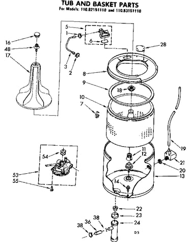 Tub and basket parts