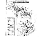 Kenmore 11082160800 top and console parts diagram