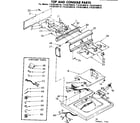 Kenmore 11082160410 top and console parts diagram