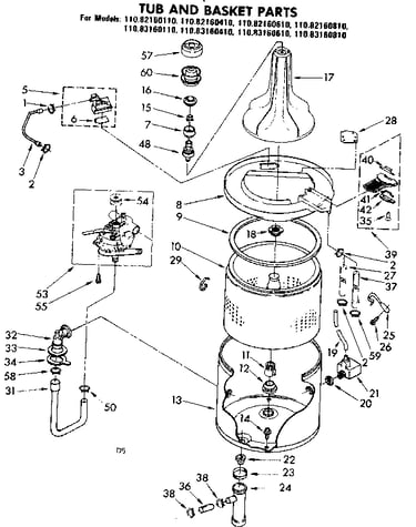 Tub and basket parts