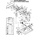 Kenmore 11083170110 top and console parts diagram