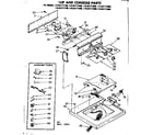 Kenmore 11083171600 top and console parts diagram