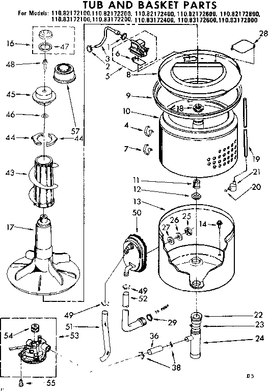 TUB AND BASKET PARTS