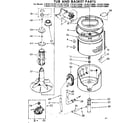 Kenmore 11083172100 tub and basket parts diagram