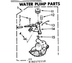 Kenmore 11082172210 water pump parts diagram