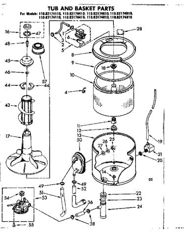 Tub and basket parts