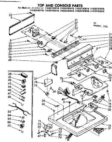 Top and console parts